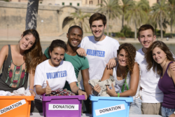 group of charity volunteers